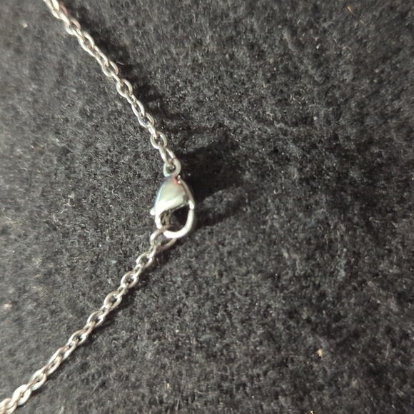 Silver Plated White Moonstone Gemstone Half Flower Pendant Statement Necklace - Picture 3 of 4